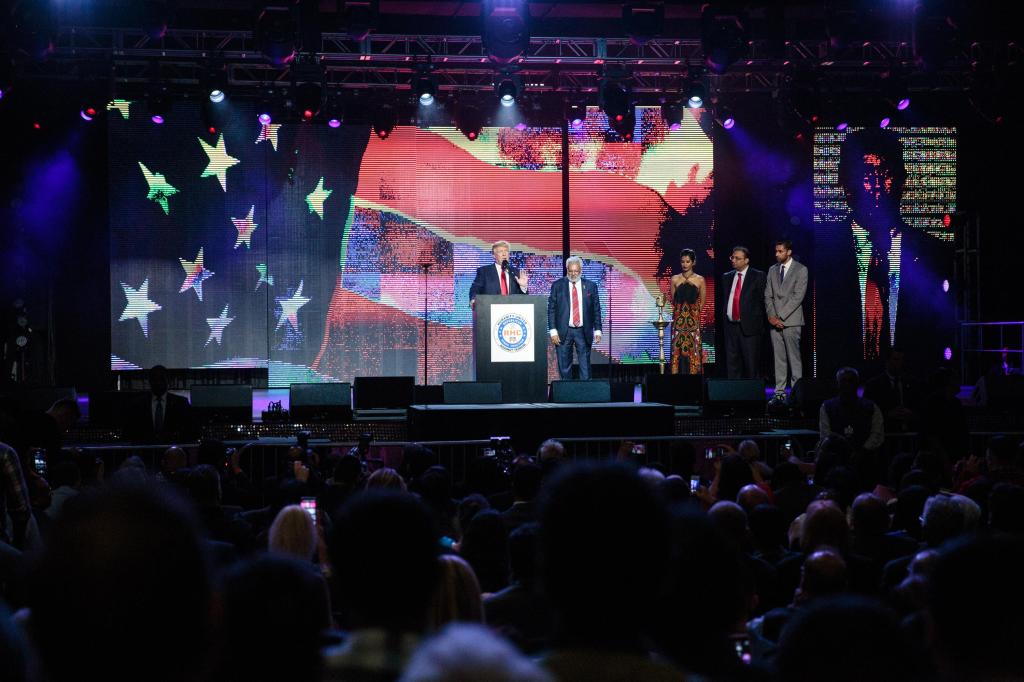 Donald Trump addresses attendees. Photo by: Sara Hylton