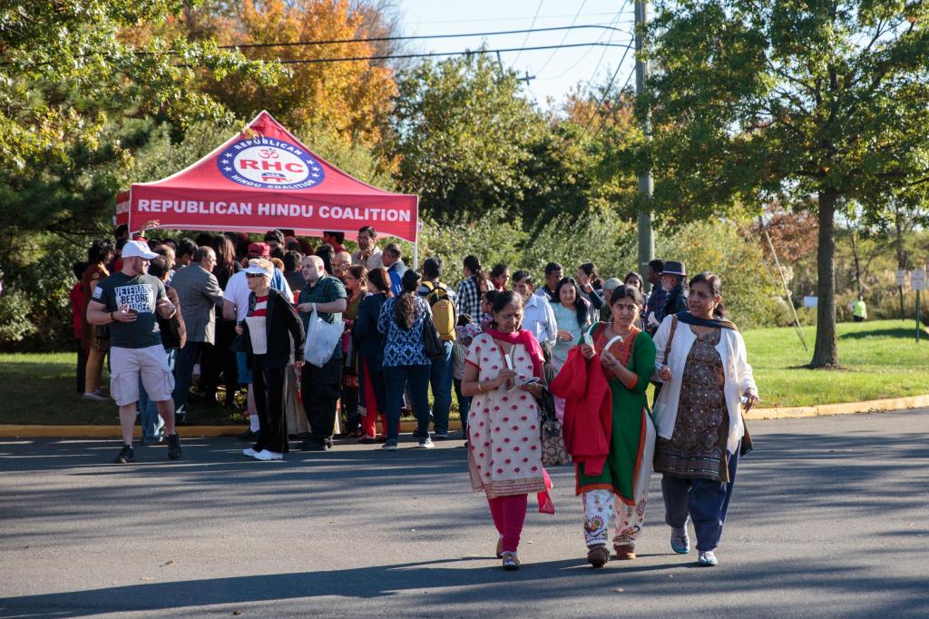 Indian Americans arrive for the celebration. Photo by: Sara Hylton